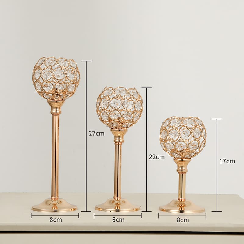 Castiçais Decorativos em ABS Cristal para Sala - Casa Elège