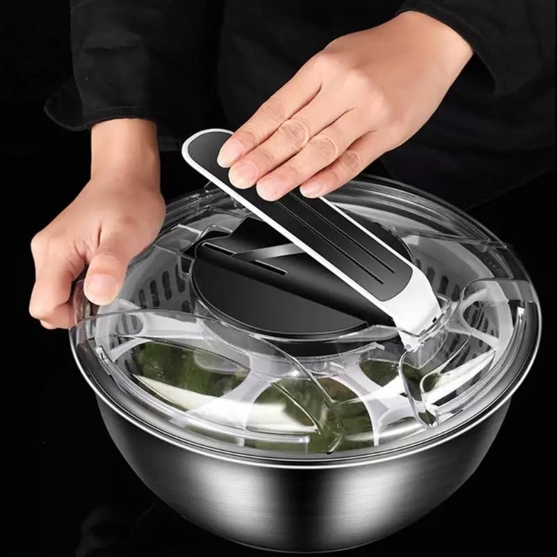 Centrífuga Secadora de Salada com Bowl Desmontável em Inox - Casa Elège