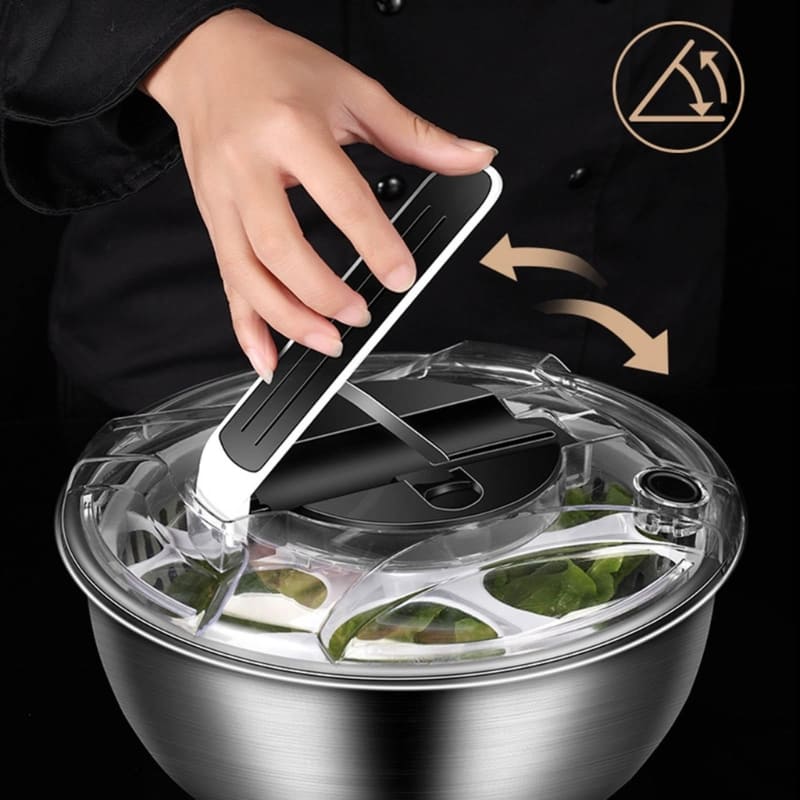 Centrífuga Secadora de Salada com Bowl Desmontável em Inox - Casa Elège