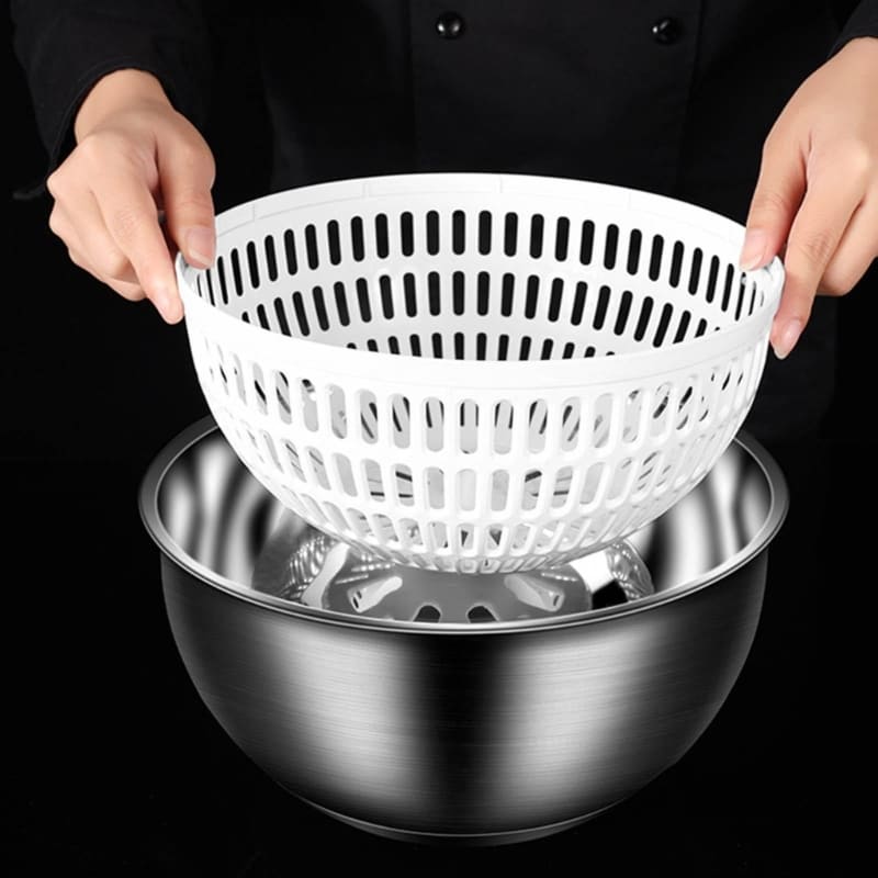 Centrífuga Secadora de Salada com Bowl Desmontável em Inox - Casa Elège