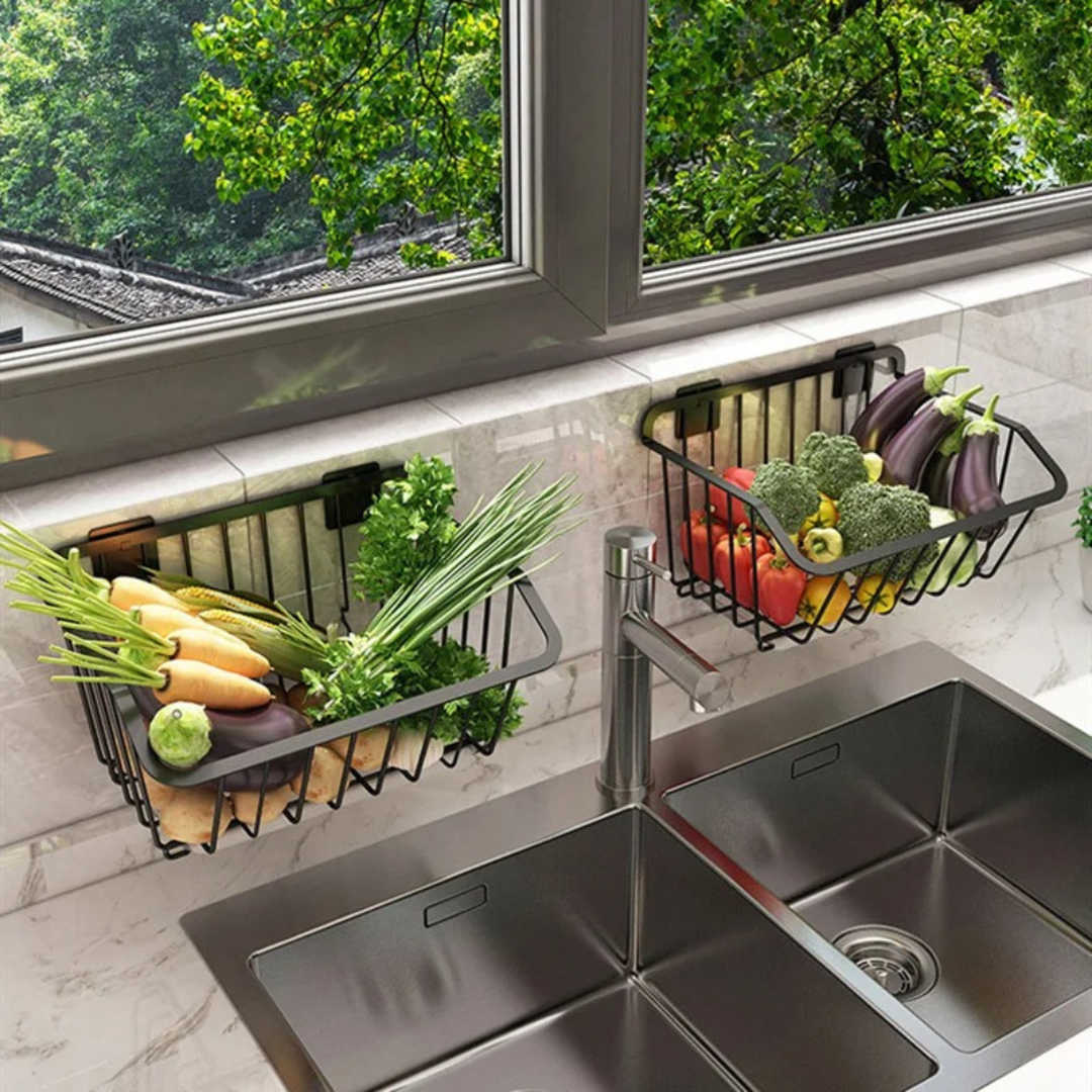 Cesta de Armazenamento para Parede em Aço Inox - Casa Elège