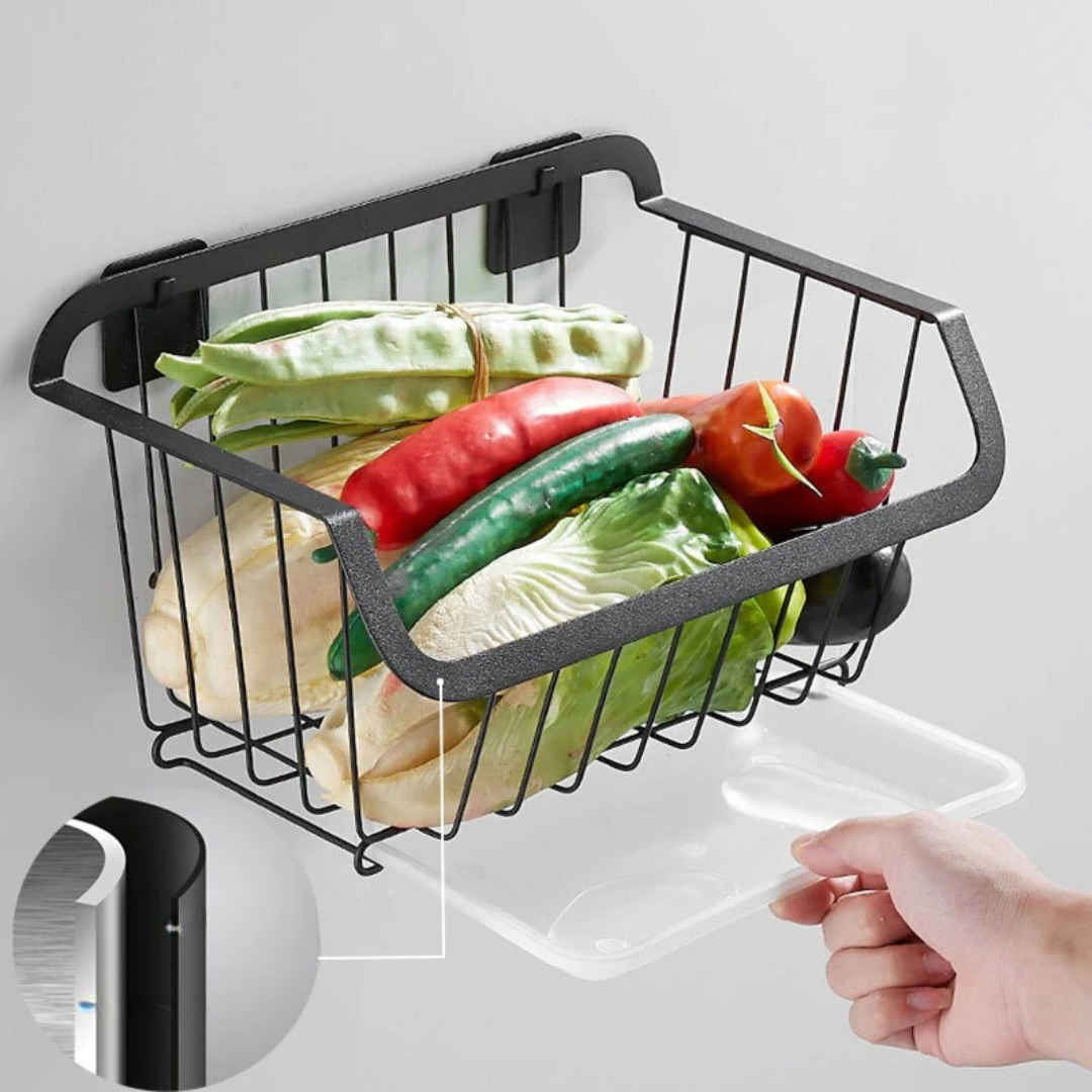 Cesta de Armazenamento para Parede em Aço Inox - Casa Elège