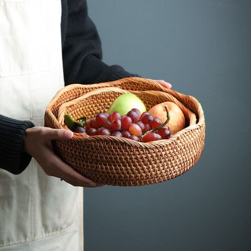 Cesta de Vime Rattan Feita à Mão - Casa Elège