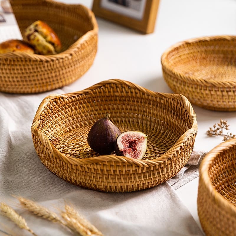 Cesta de Vime Rattan Feita à Mão - Casa Elège