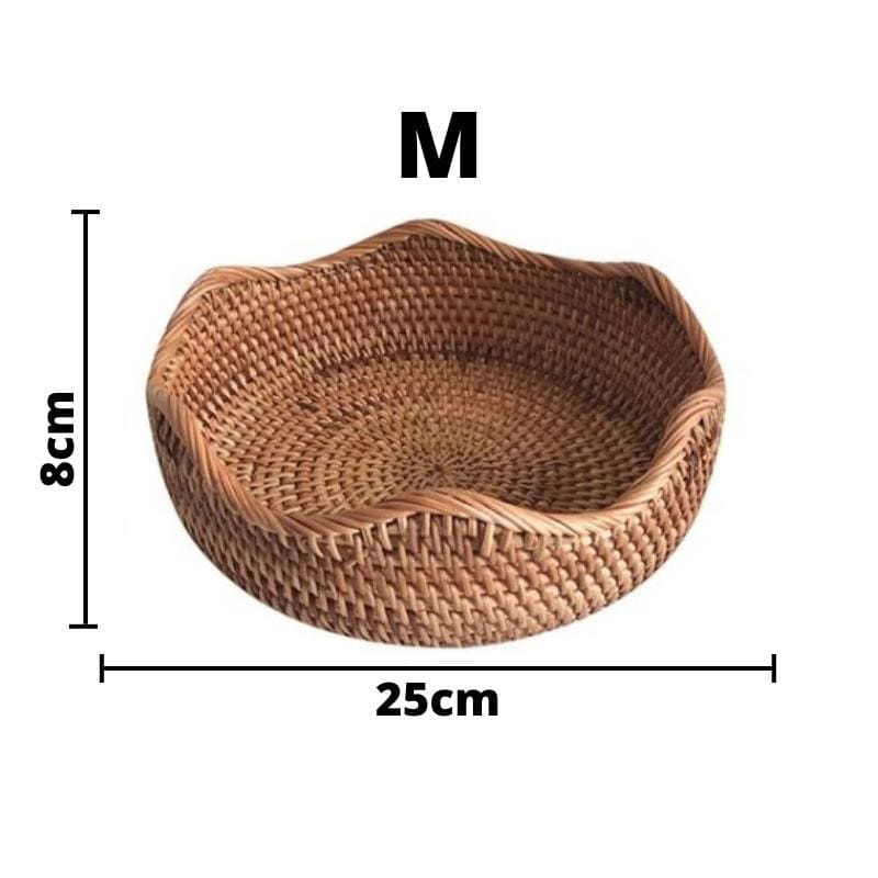 Cesta de Vime Rattan Feita à Mão - M Casa Elège