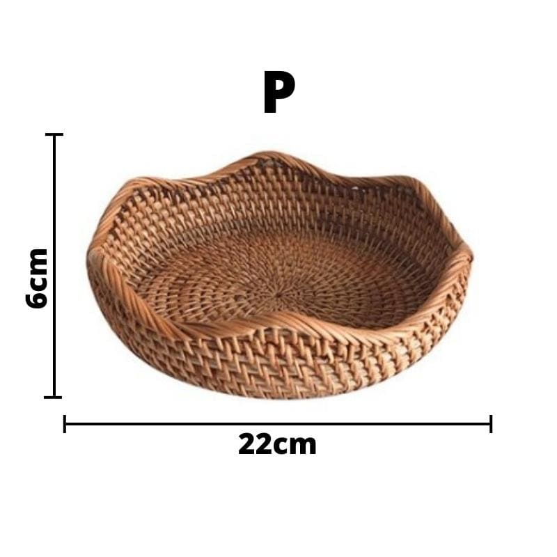 Cesta de Vime Rattan Feita à Mão - P Casa Elège