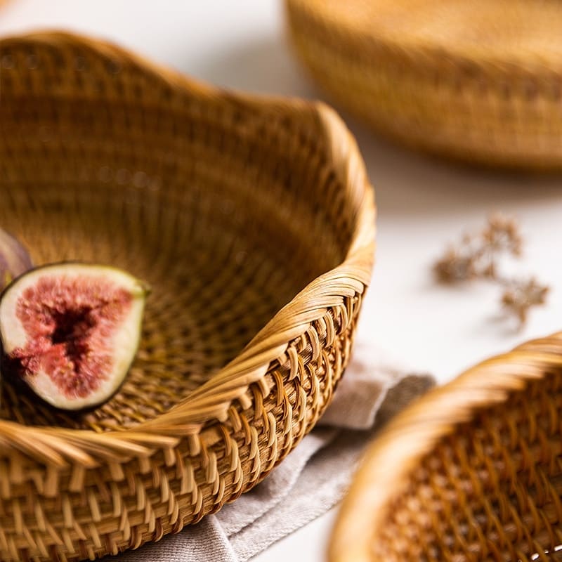 Cesta de Vime Rattan Feita à Mão - Casa Elège
