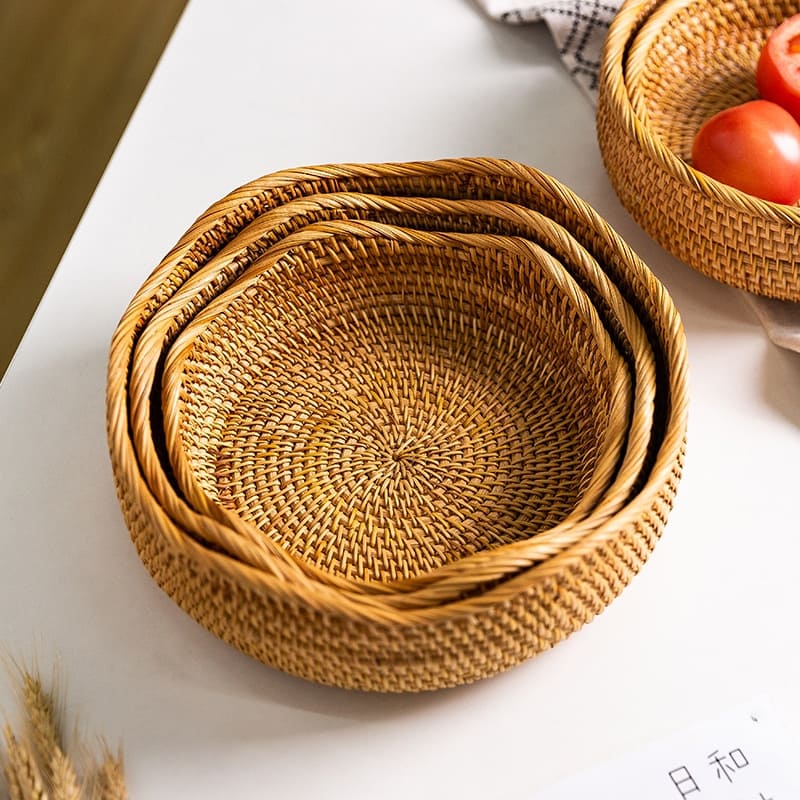 Cesta de Vime Rattan Feita à Mão - Casa Elège