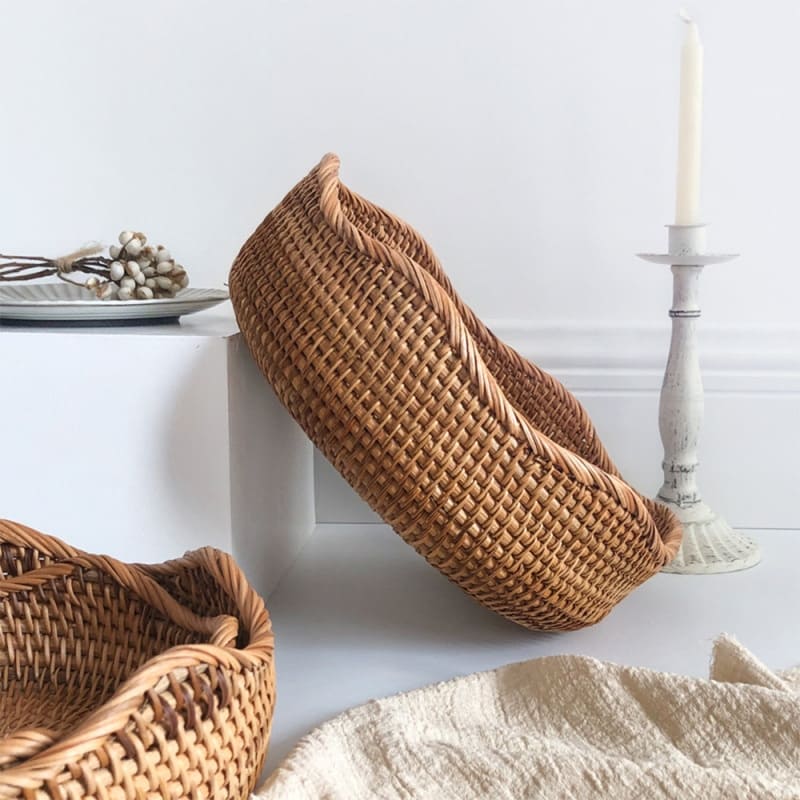 Cesta de Vime Rattan Feita à Mão - Casa Elège