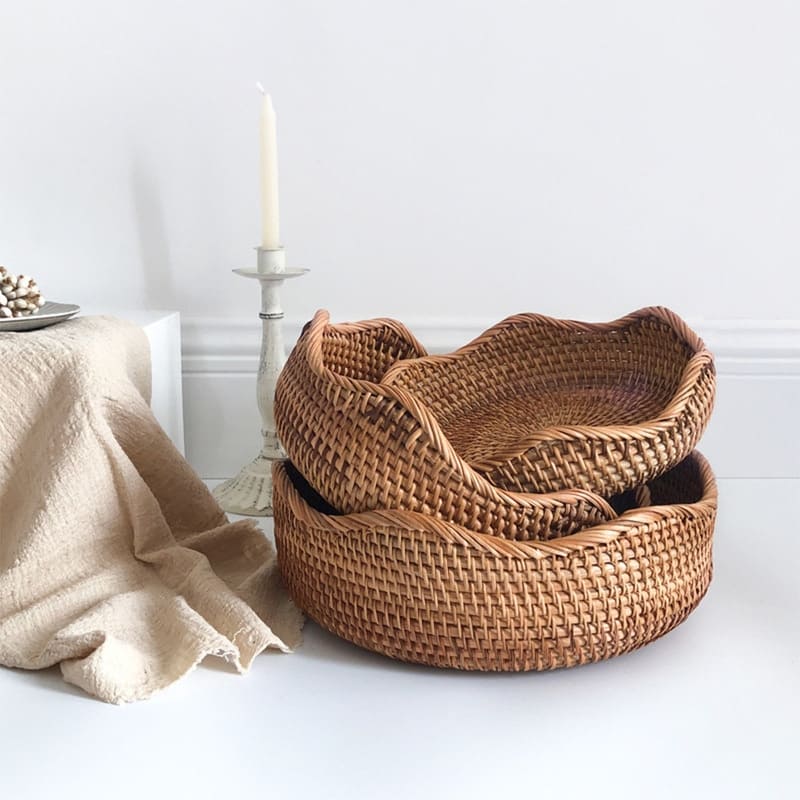 Cesta de Vime Rattan Feita à Mão - Casa Elège