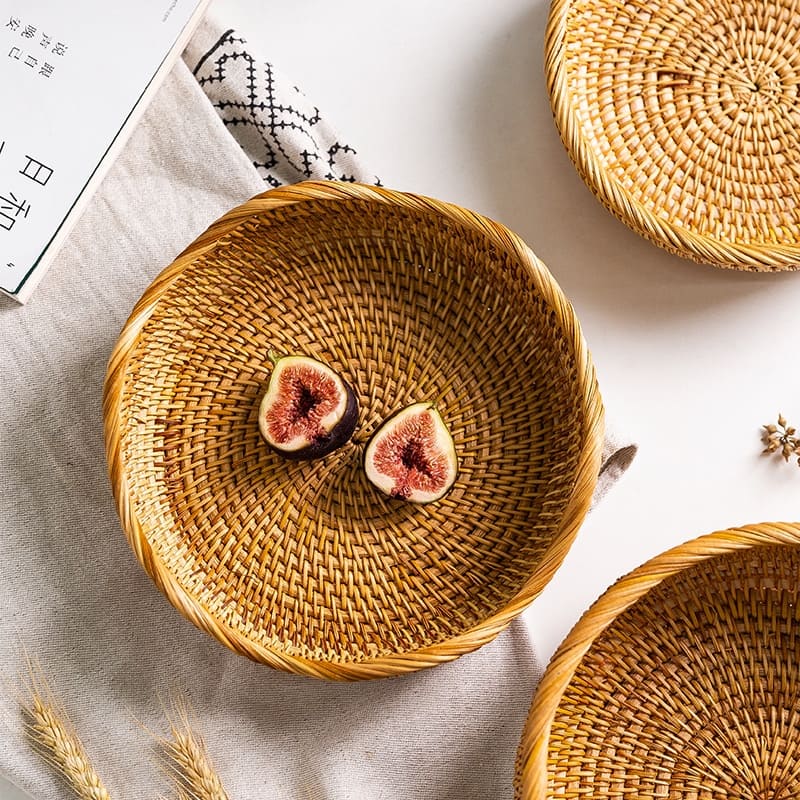 Cesta de Vime Rattan Feita à Mão - Casa Elège