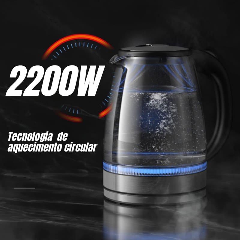 Chaleira Elétrica de Vidro 2 L – Mantém Quente - Casa Elège