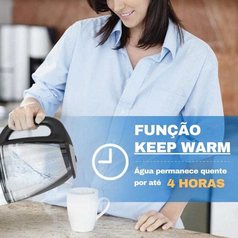 Chaleira Elétrica de Vidro 2 L – Mantém Quente - Casa Elège