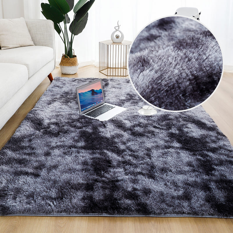 Tapete Felpudo Cinza Escuro Mescla Antiderrapante 160x230 - 160cm x 200cm Casa Elège