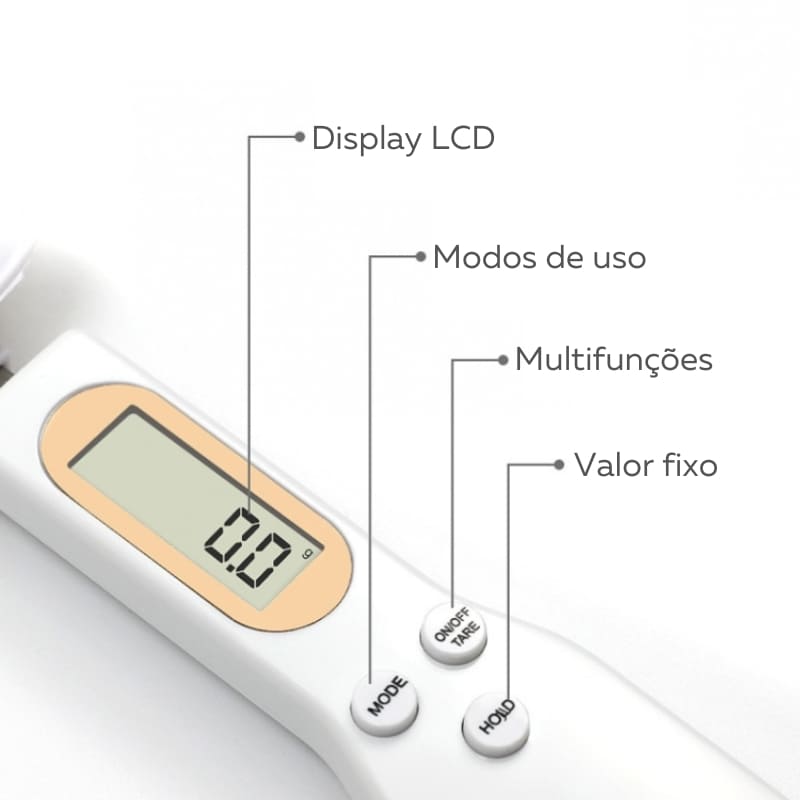 Colher Medidora com Balança Digital Alta Precisão - Casa Elège