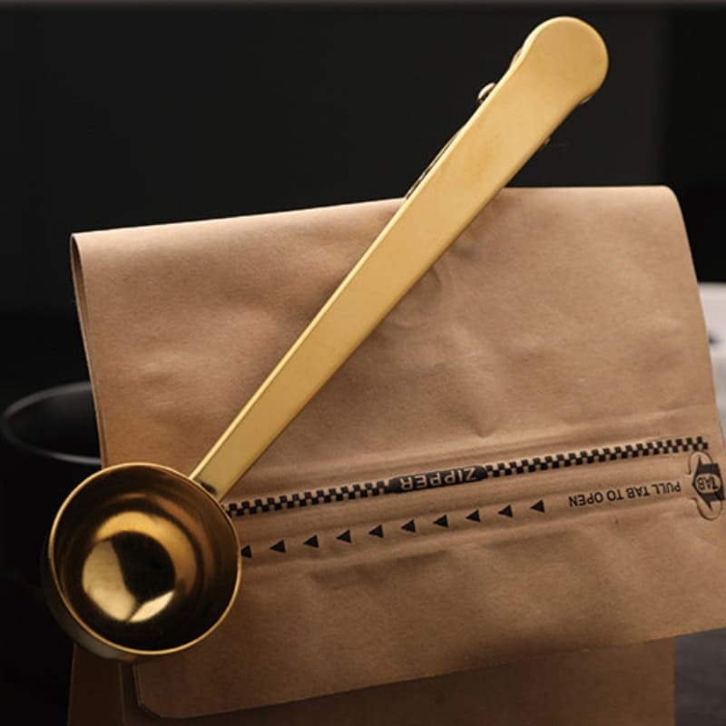 Colher de Café Inox com Presilha para Embalagem - Dourada Casa Elège
