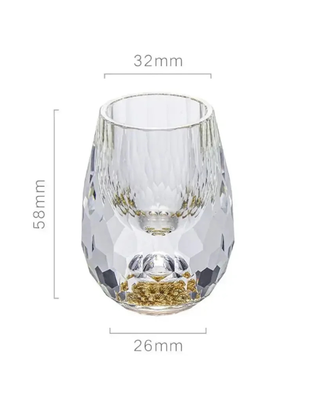 Conjunto de 6 Copos de Cristal Luxo com Folha de Ouro - Dourado Casa Elège