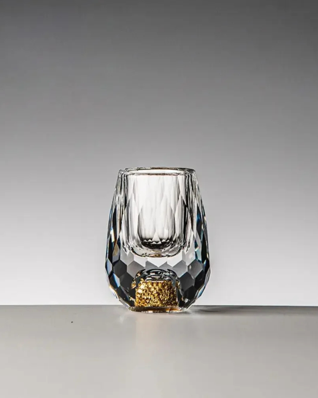 Conjunto de 6 Copos de Cristal Luxo com Folha de Ouro - Casa Elège