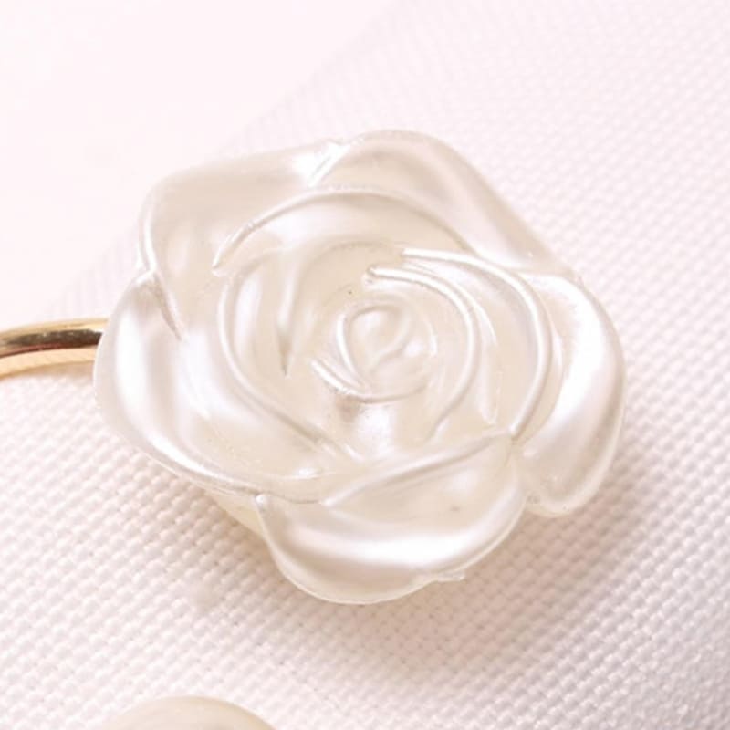 Anéis de Guardanapo com Flor e Pérola – 4 Peças - Casa Elège