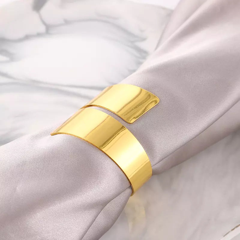 Anéis de Guardanapos de Tecido Espiral em Metal 6 Peças - Dourado 6 peças Casa Elège