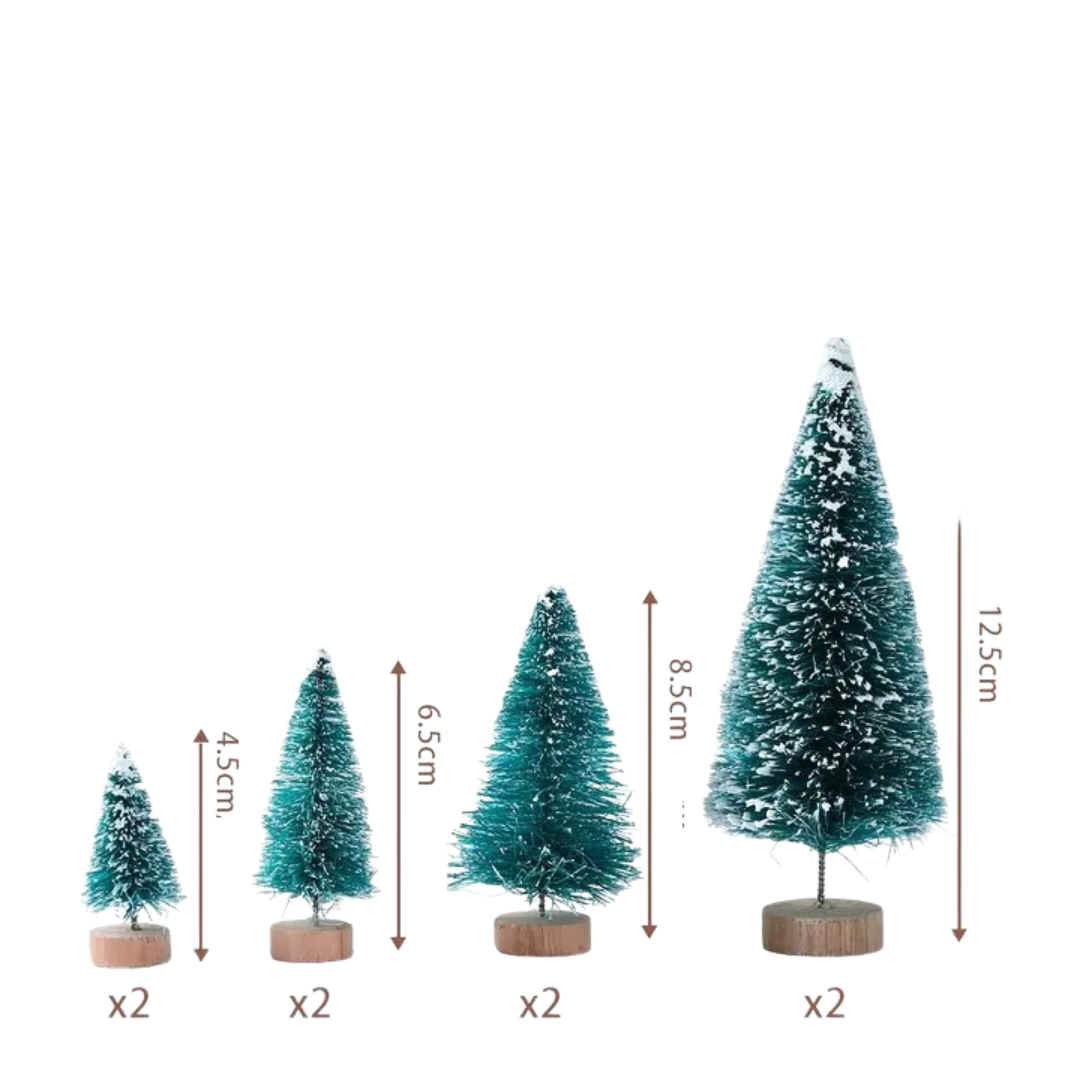 Conjunto Artesanal de 8 Árvores de Natal em Madeira - 2 Casa Elège