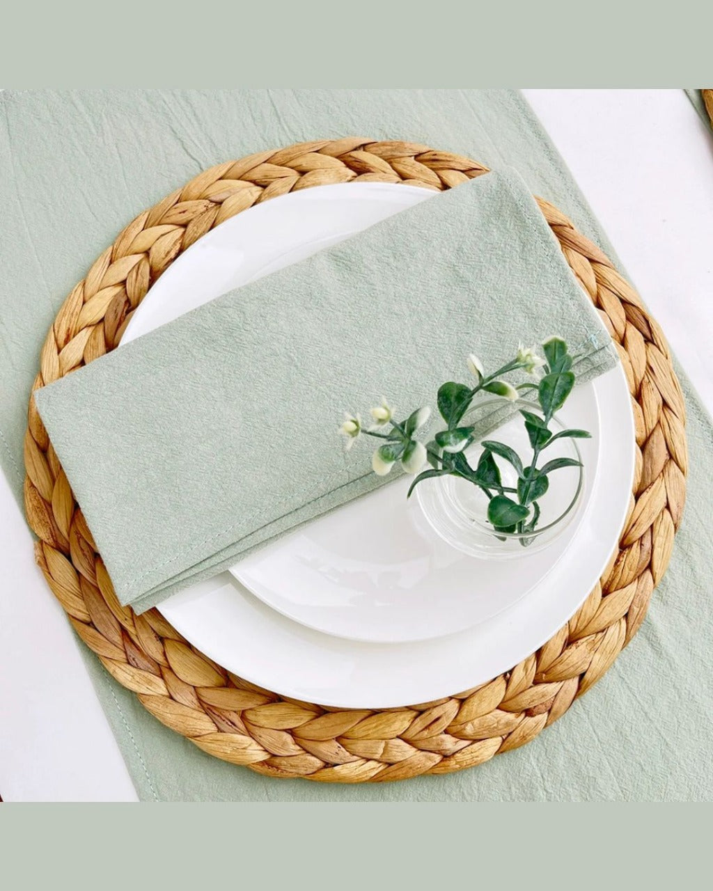 Guardanapos de Algodão para Mesa – 6 Peças - Verde claro Casa Elège