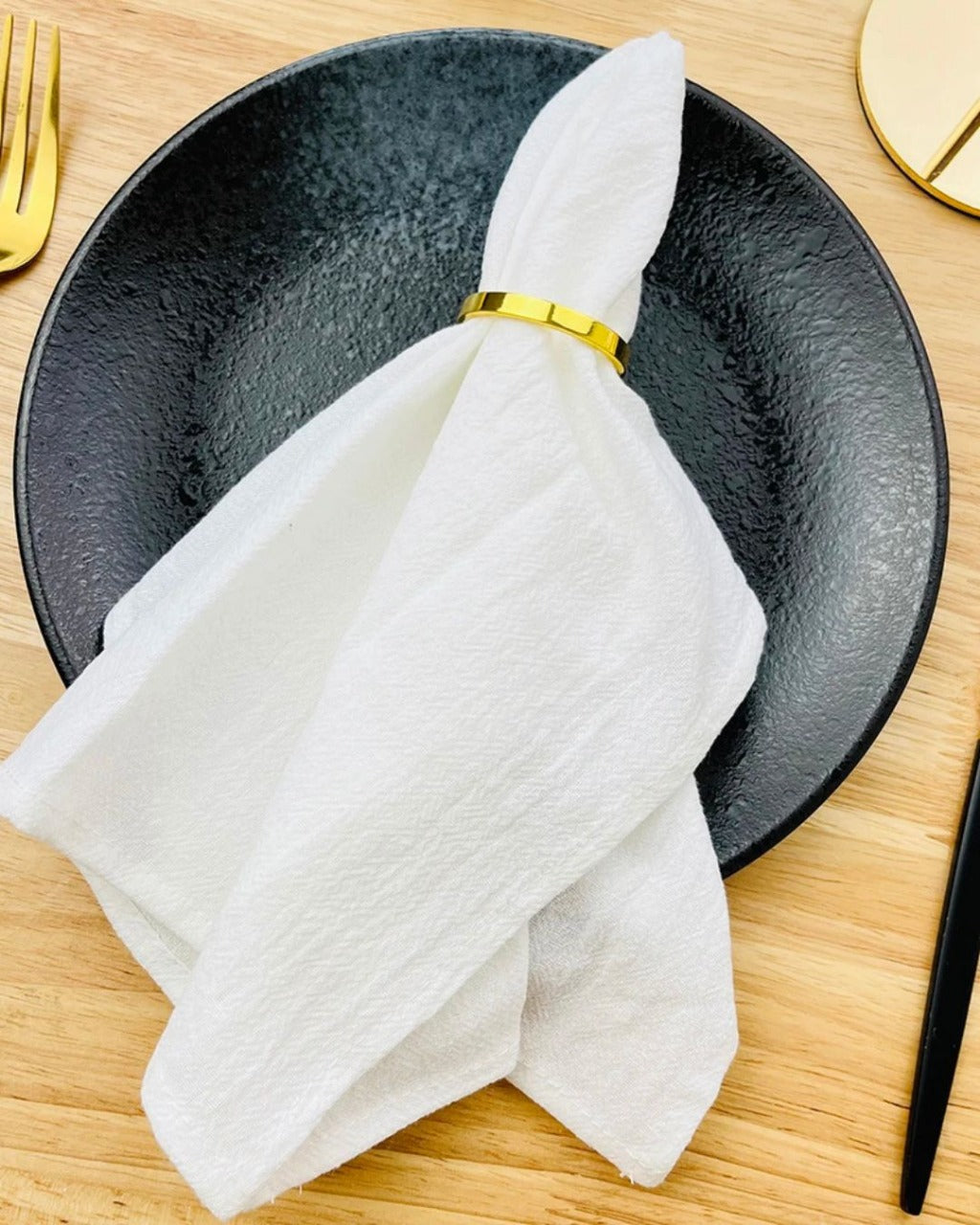 Guardanapos de Algodão para Mesa – 6 Peças - Branco Casa Elège