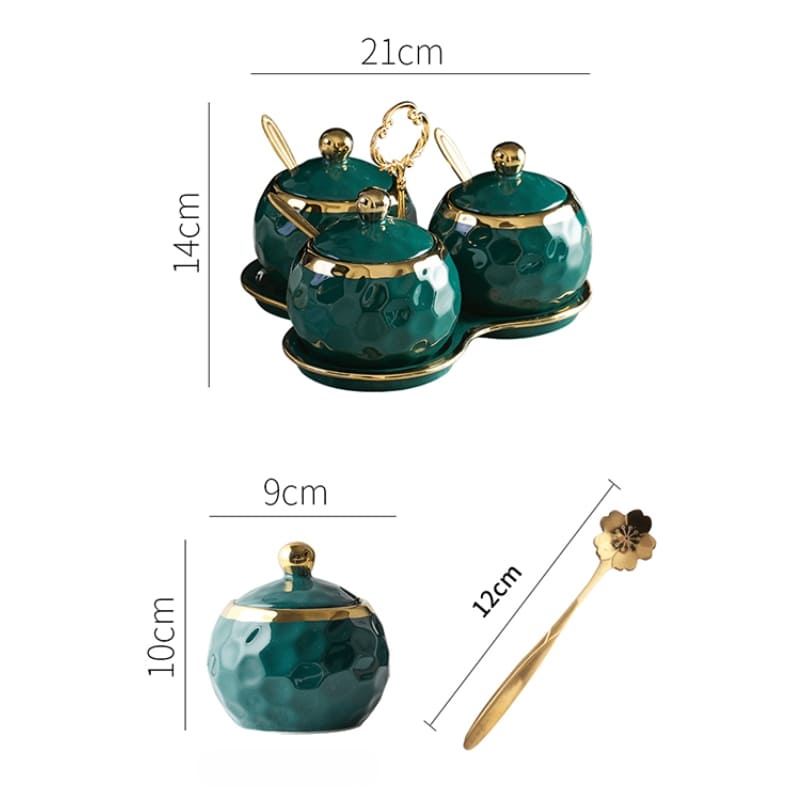 Conjunto de Potes de Cerâmica Kit Açucareiro e Saleiro - Casa Elège