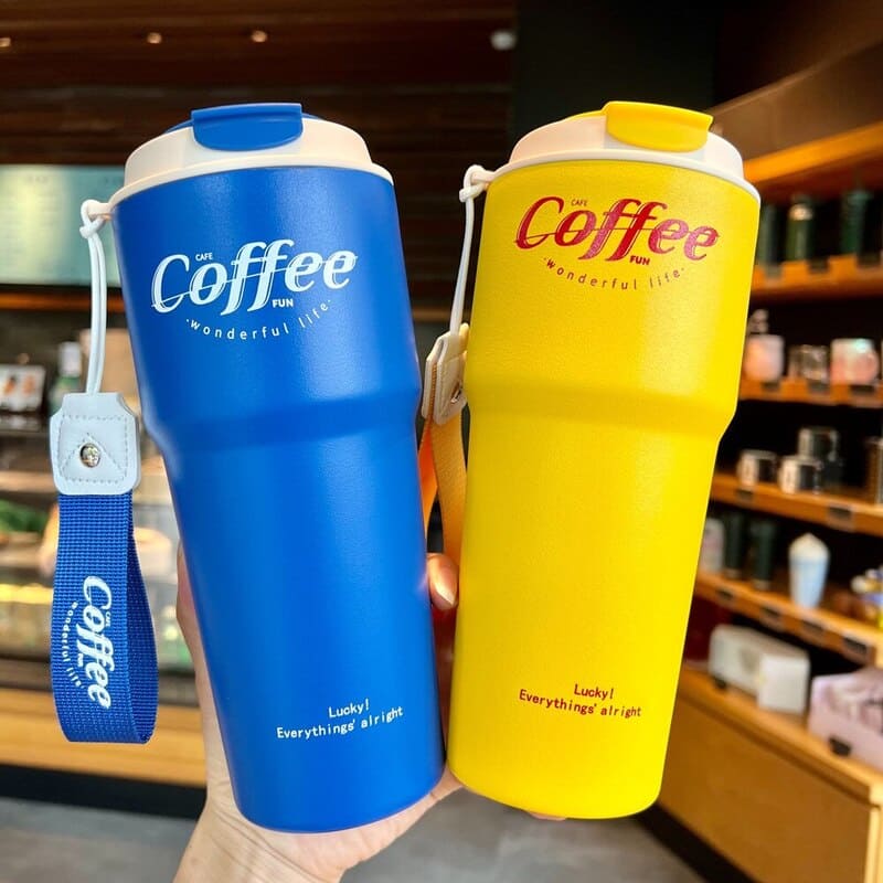 Copo Térmico Inox com Tampa BPA Free e Alça Portátil - Casa Elège