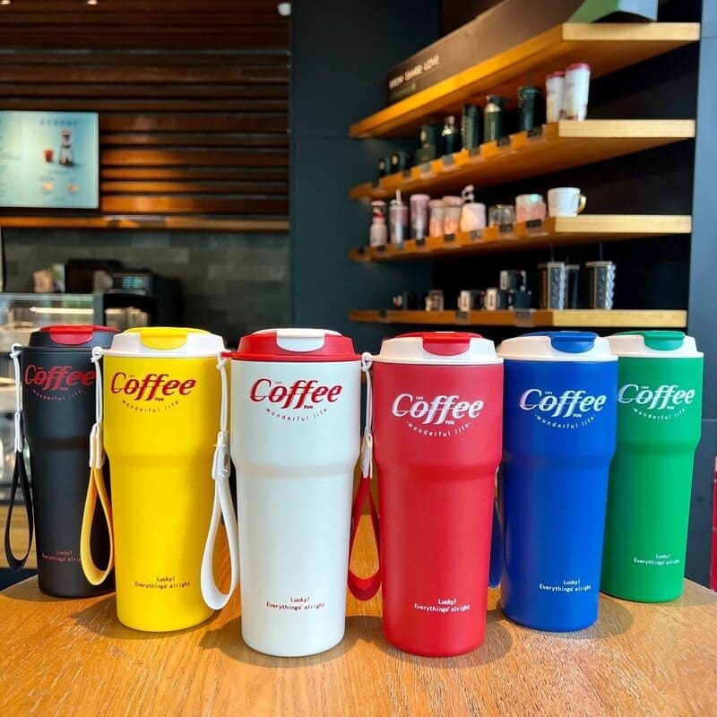 Copo Térmico Inox com Tampa BPA Free e Alça Portátil - Casa Elège