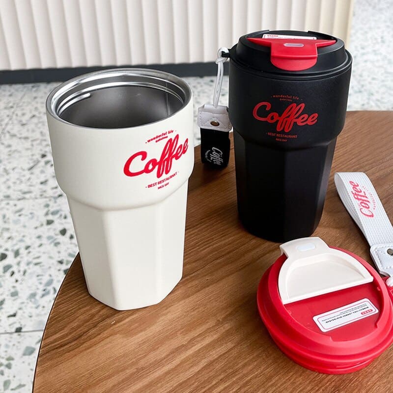 Copo Térmico Inox com Tampa BPA Free e Alça Portátil - Casa Elège