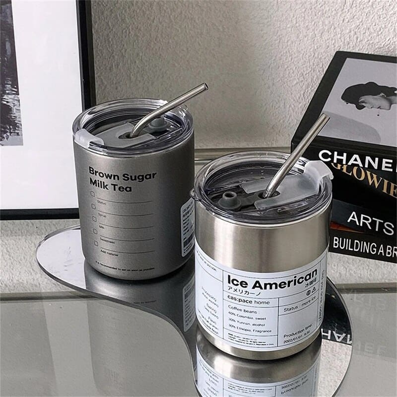 Copo Térmico de Aço Inox Portátil com Tampa Hermética - Casa Elège