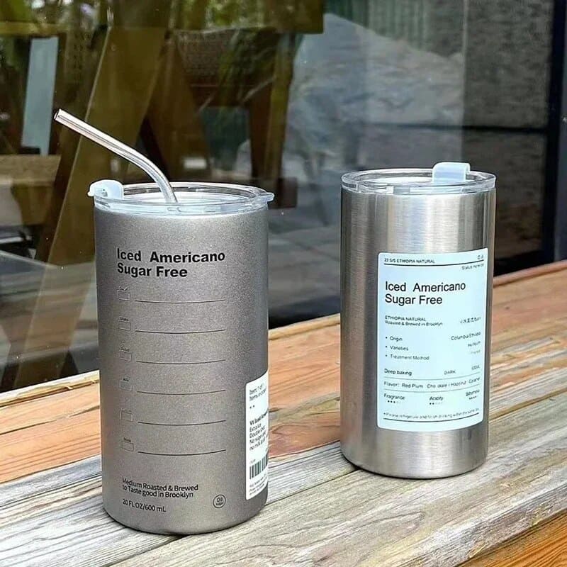 Copo Térmico de Aço Inox Portátil com Tampa Hermética - Casa Elège