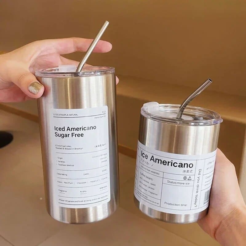 Copo Térmico de Aço Inox Portátil com Tampa Hermética - Casa Elège