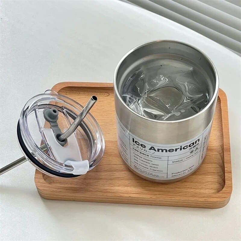 Copo Térmico de Aço Inox Portátil com Tampa Hermética - Casa Elège