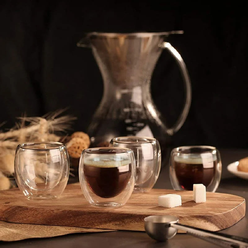 Copo de Vidro Parede Dupla Cantinho Café e Chá Premium - Casa Elège
