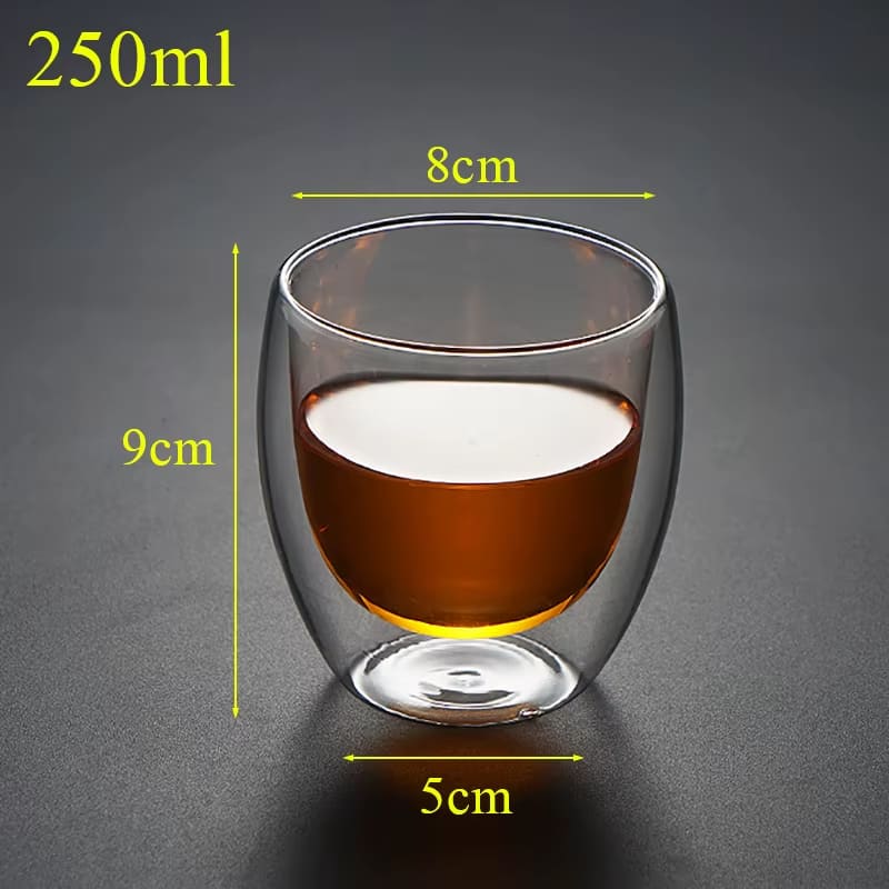 Copo de Vidro Parede Dupla Cantinho Café e Chá Premium - 250ml Casa Elège
