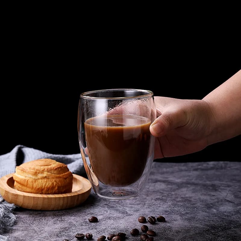Copo de Vidro Parede Dupla Cantinho Café e Chá Premium - Casa Elège