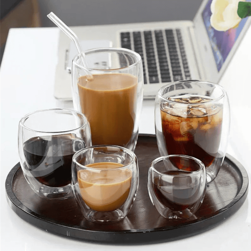 Copo de Vidro Parede Dupla Cantinho Café e Chá Premium - Casa Elège