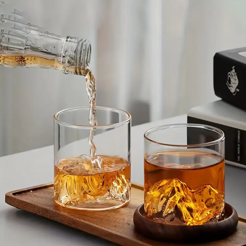 Copo de Whisky em Cristal com Fundo Iceberg para Coquetéis - Casa Elège