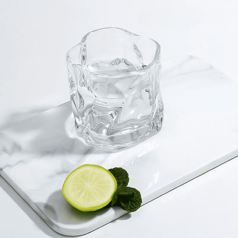Copo de Whisky em Cristal Orgânico para Home Bar - Transparente Casa Elège