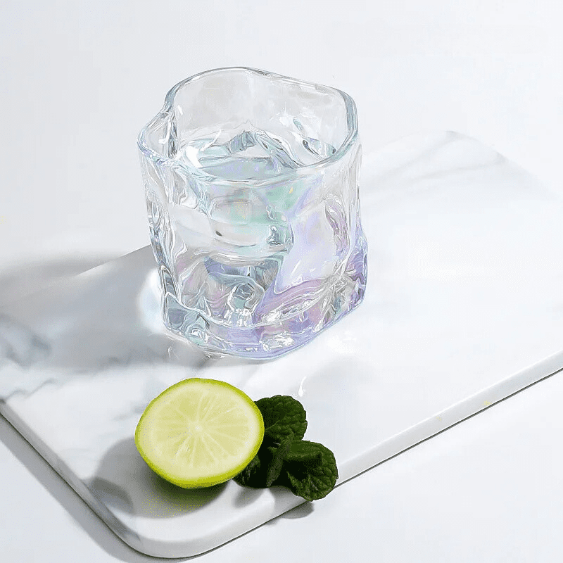 Copo de Whisky em Cristal Orgânico para Home Bar - Colorido Casa Elège