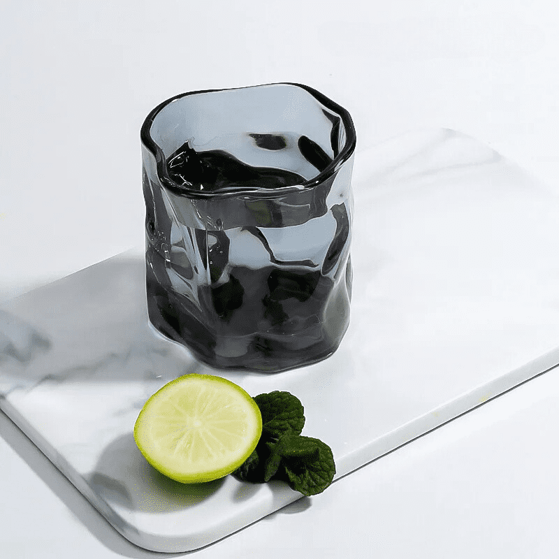 Copo de Whisky em Cristal Orgânico para Home Bar - Cinza Casa Elège