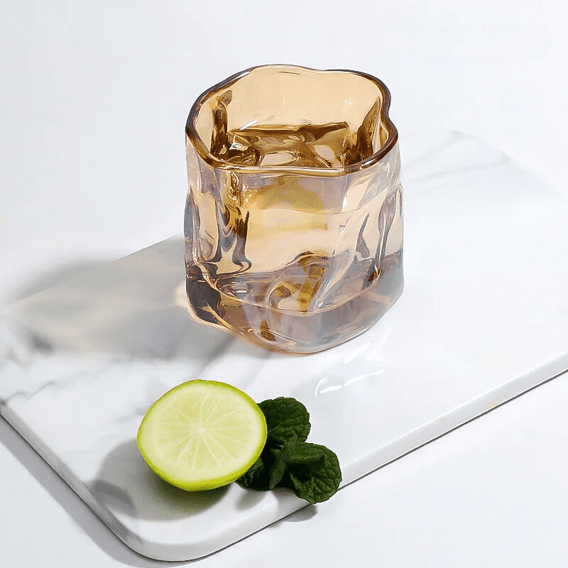 Copo de Whisky em Cristal Orgânico para Home Bar - Âmbar Casa Elège