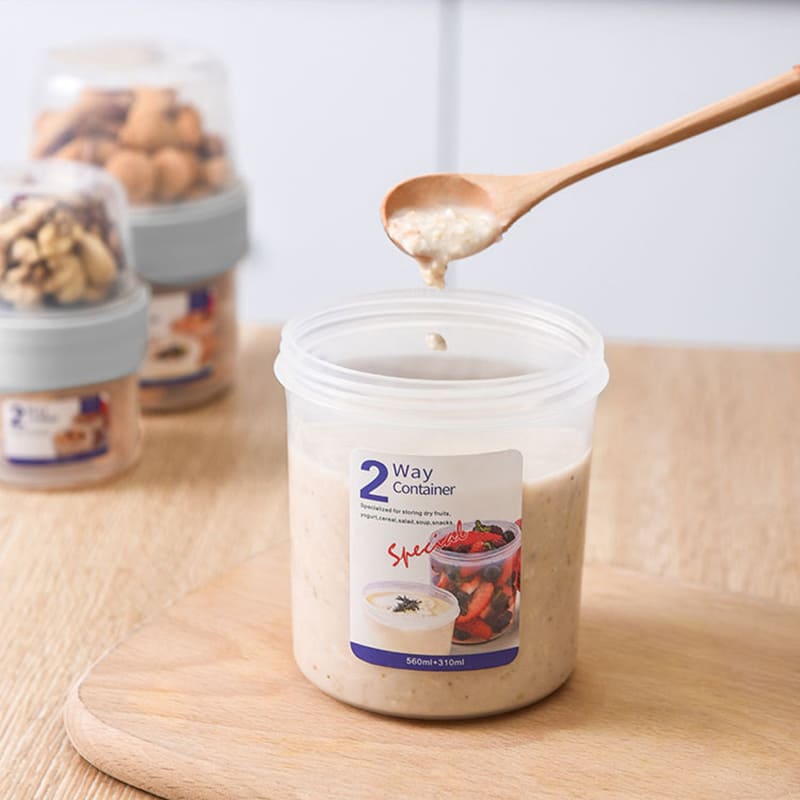 Copo para Cereais Salada e Frutas Portátil com Divisórias - Casa Elège