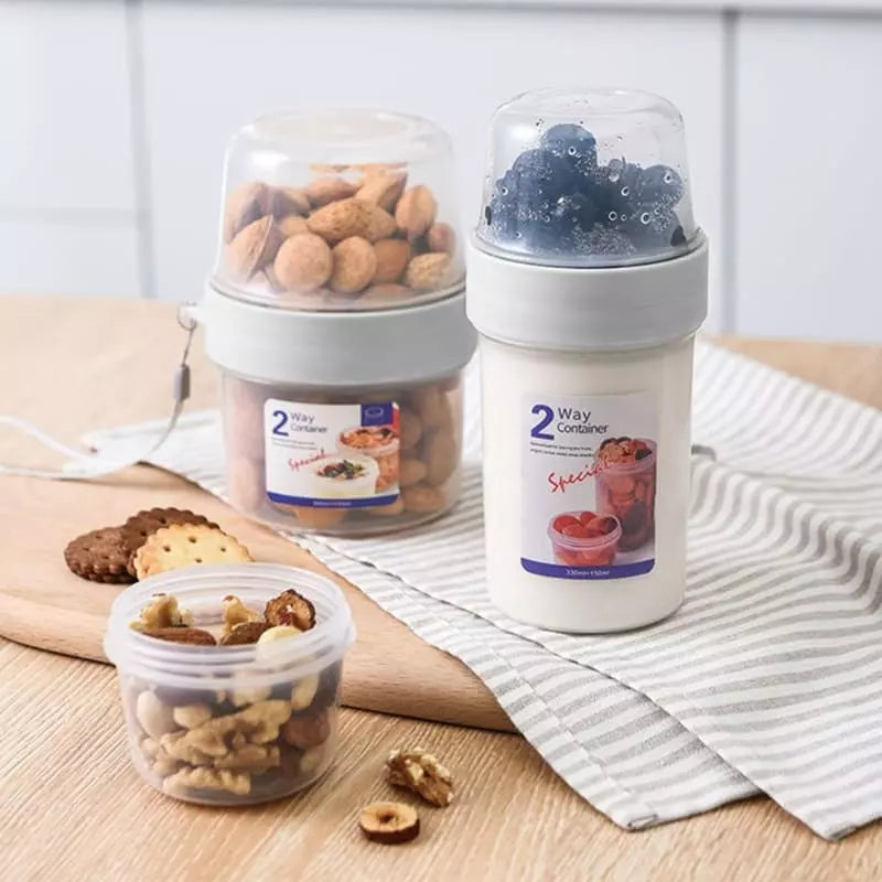 Copo para Cereais Salada e Frutas Portátil com Divisórias - Casa Elège