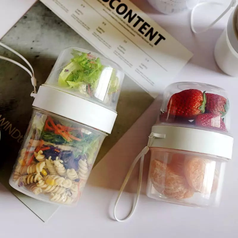 Copo para Cereais Salada e Frutas Portátil com Divisórias - Casa Elège