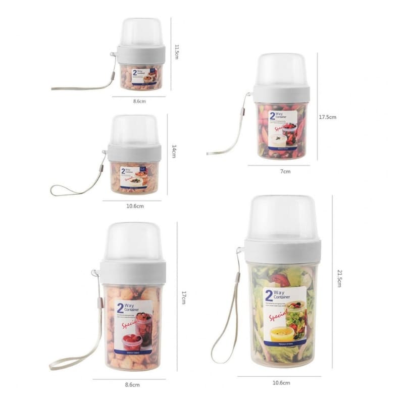 Copo para Cereais Salada e Frutas Portátil com Divisórias - Casa Elège