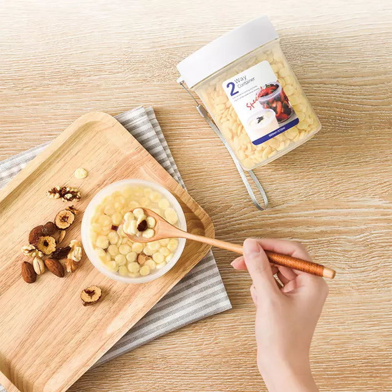Copo para Cereais Salada e Frutas Portátil com Divisórias - 360ml+310ml 1uni Casa Elège