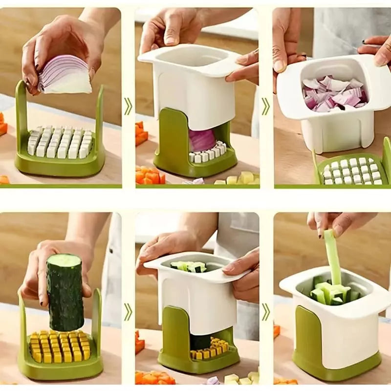 Cortador de Alimentos em Cubos Compacto e Fácil de Limpar - Casa Elège